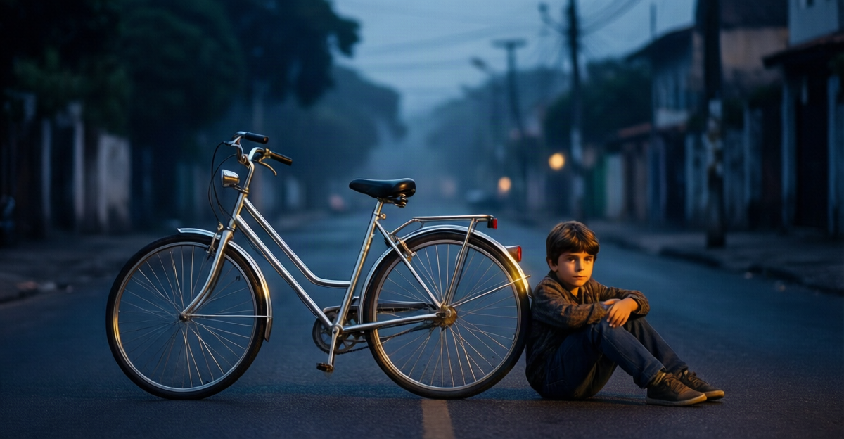 A bicicleta prateada por mil reais