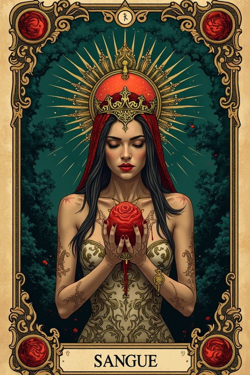 Carta de tarô — Sonhar com Sangue